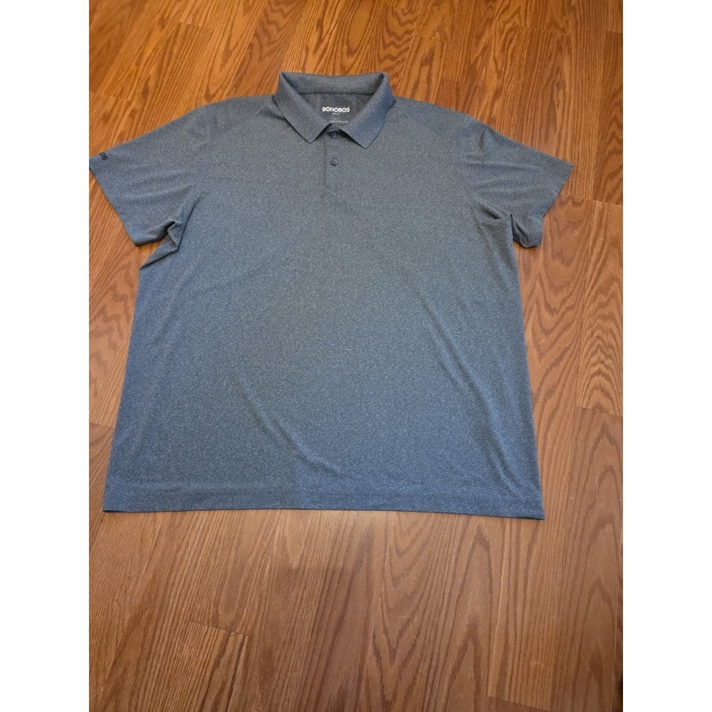 Bonobos Mens Regular fit‎ Short Sleeve Polo Shirt XL Gray Stretch Flex